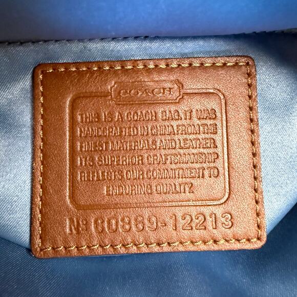 y2k Rare COACH Denim Leather Patchwork Shoulder Bag Crossbody - Picture 9 of 11